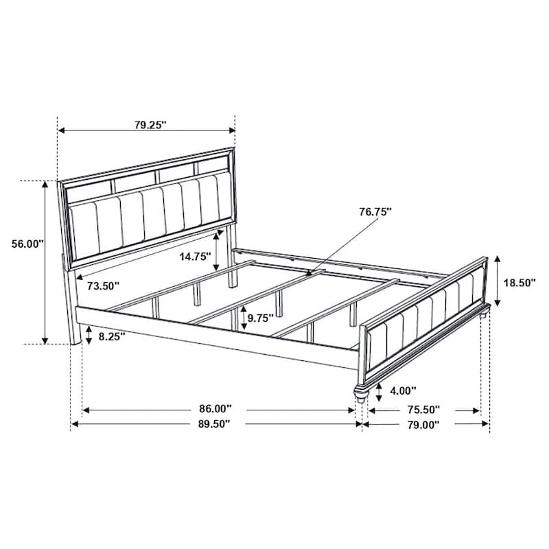 Barzini 4-piece Bedroom Set with Upholstered Headboard