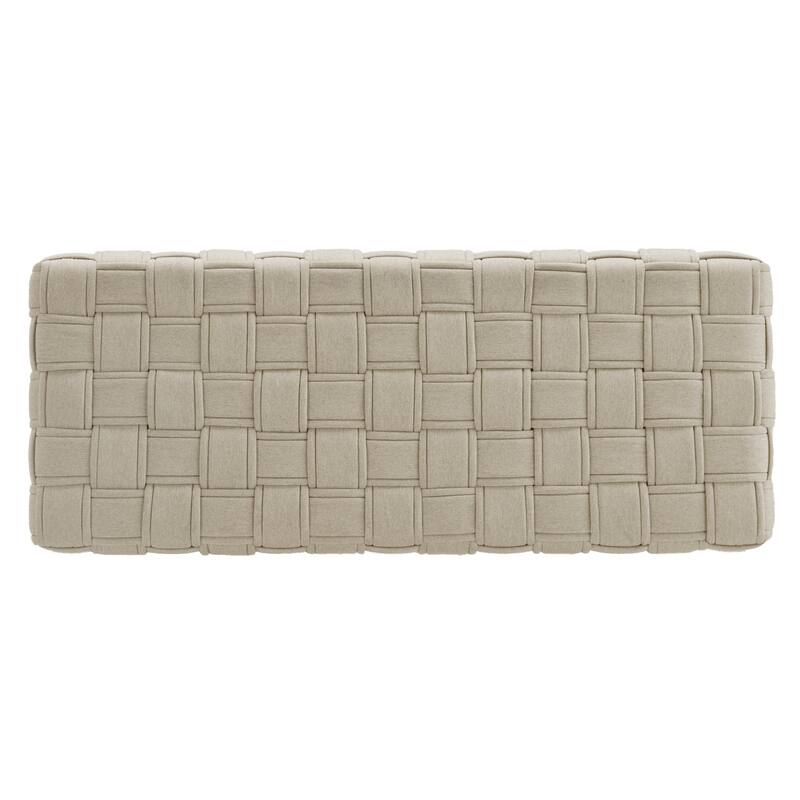 Orlo Walnut Finish Woven Bench by iNSPIRE Q Modern