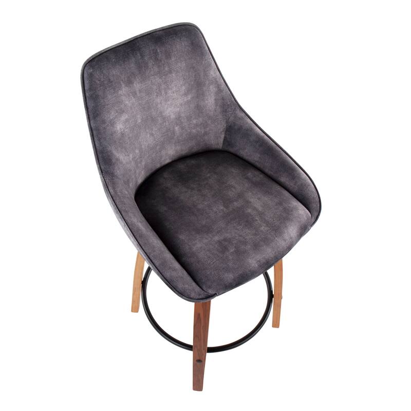 Carson Carrington Alba Velvet Counter Stool with Black Round Footrest (Set of 2)
