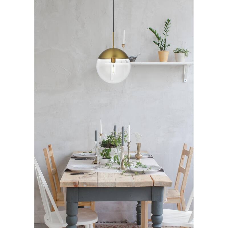 Elegant Lighting Eclipse Single Light 12" Wide Pendant with Clear