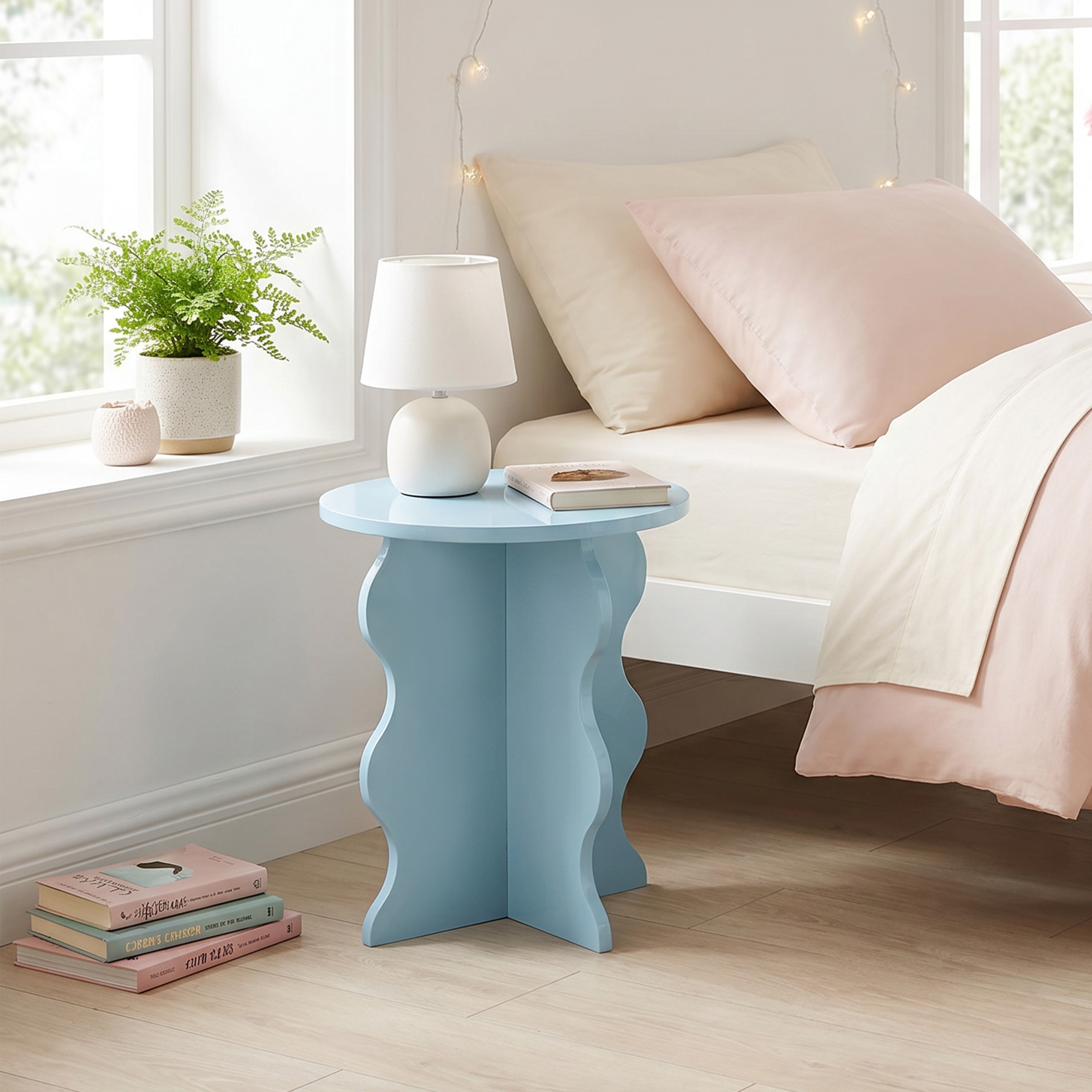 Linon Marla Round Wooden Accent Table