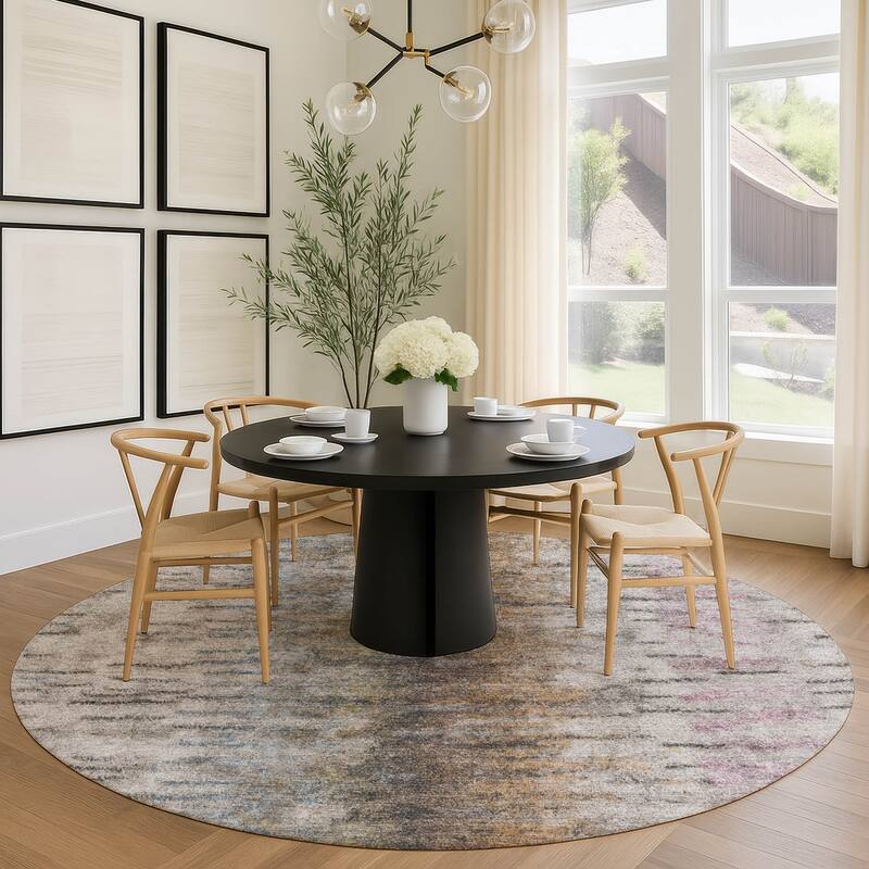 Machine Washable Indoor/ Outdoor Contemporary Ombre Chantille Rug