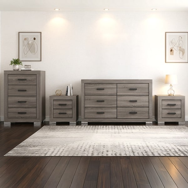 grey oak dresser set InRoom Designs Bedroom Storage with Gray Finish, Nightstand, & Chest - Bed Bath & Beyond grey and oak bedroom ideas