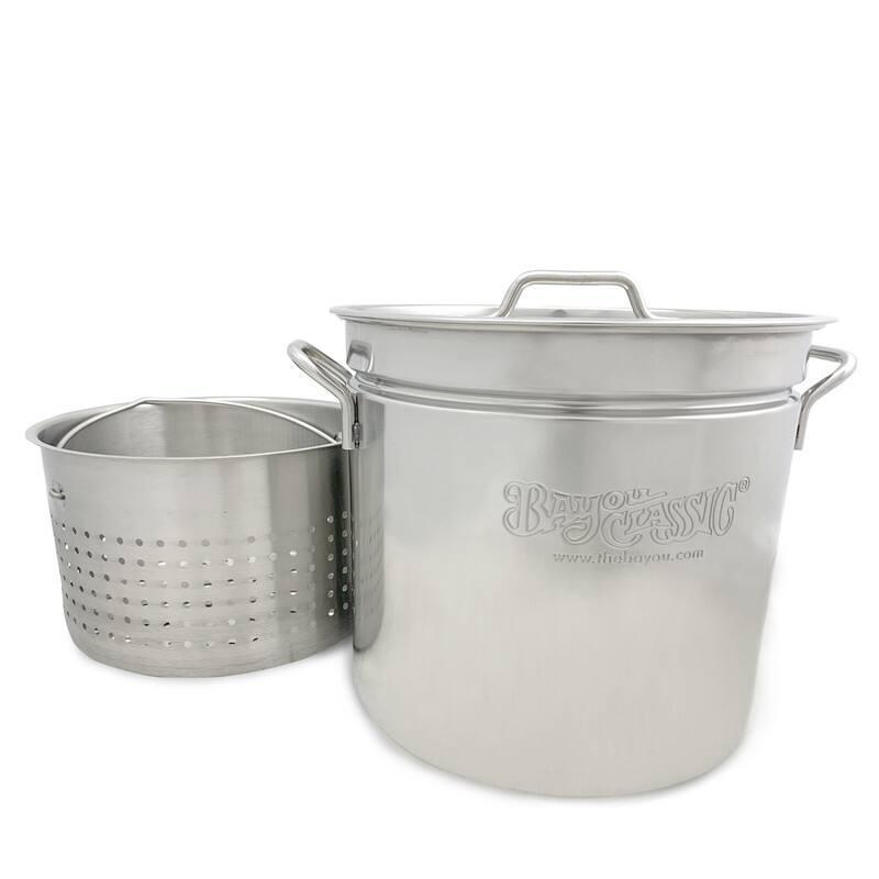 Bayou Classic 36-quart Stainless Stock Pot and Steamer Basket