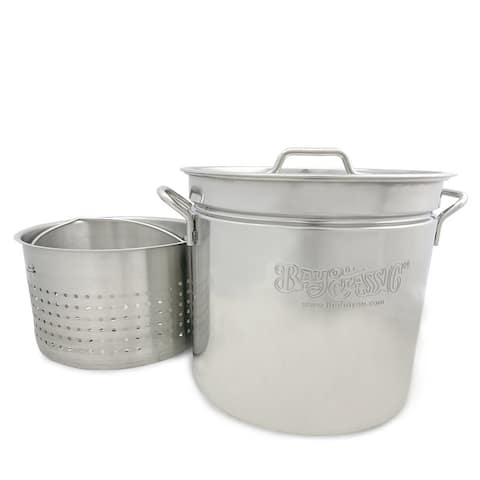 Bayou Classic 36-quart Stainless Stock Pot and Steamer Basket