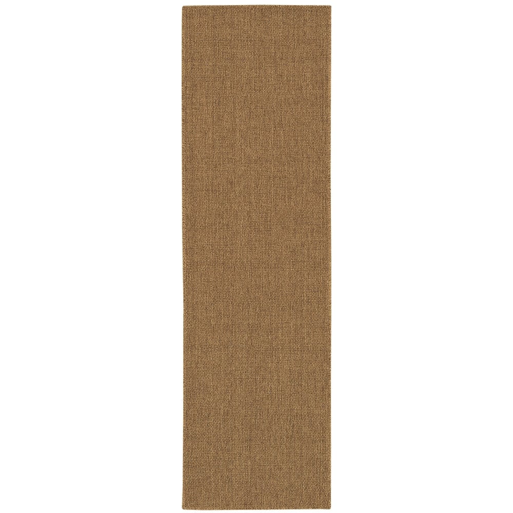 Style Haven Veranda Woven Textured Light Brown Indoor-Outdoor Area Rug