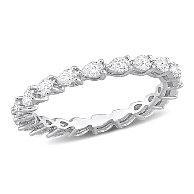 Miadora 1ct TDW Pear-Cut Diamond Eternity Ring in 14k White Gold