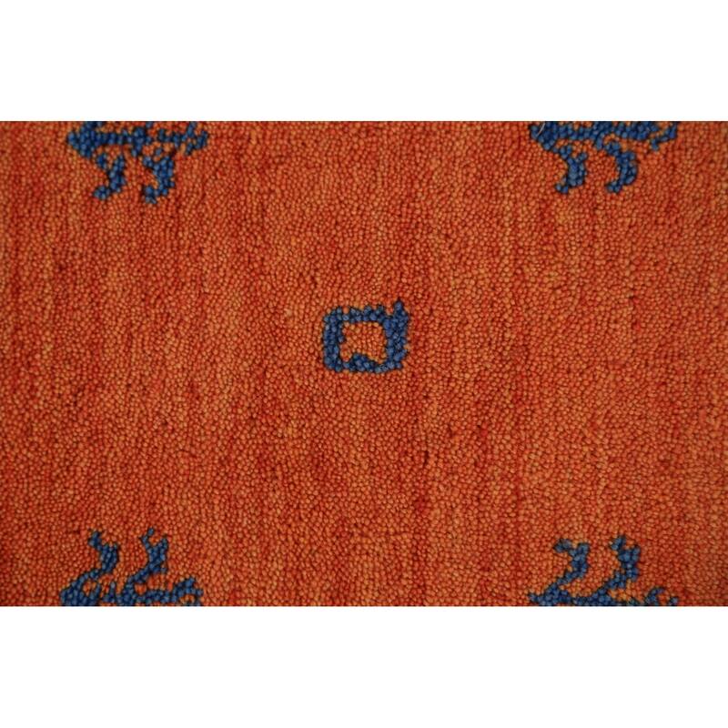 Striped Gabbeh Oriental Area Rug Handmade Wool Carpet - 6'7"x 9'8"