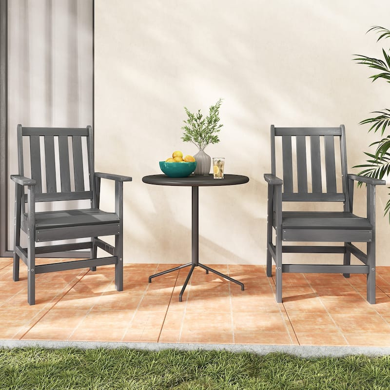 Gymax 6PCS Patio Dining Bench Set Outdoor HDPE Weather Resistant Table