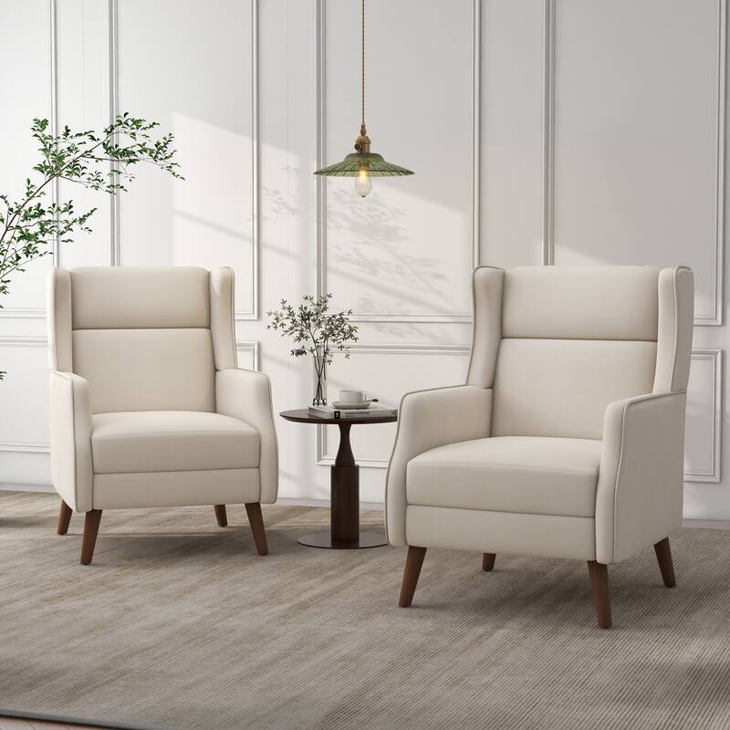 Set of 2 Upholstered Modern Accent Chair Living Room Armchairs