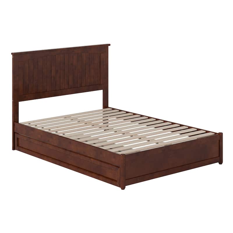 Malta Platform Bed with Panel Footboard and Twin Trundle