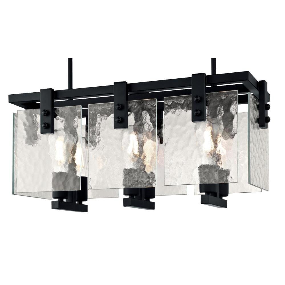 Westinghouse 6351800  Zane 6 Light 25" Wide Linear Chandelier with Water Glass panels - Chandeliers For Bedrooms by Overstock.com