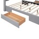preview thumbnail 30 of 31, Minimalist Design Full Size Upholstered Wooden Platform Bed with Headboard,3 Storage Drawers in Footboard