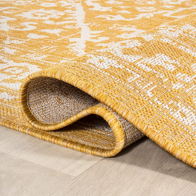 JONATHAN Y Medallion Textured Weave Indoor/Outdoor Area Rug