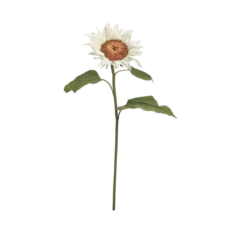 Sunflower Artificial Floral Spray - 25" - White
