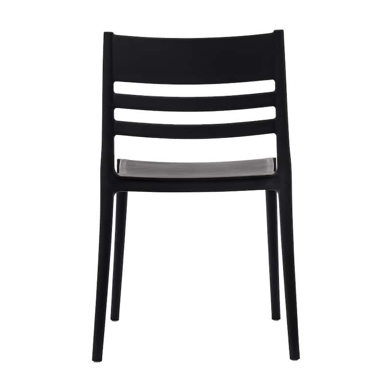Commercial All-Weather Resin Stack Chair with Slatted Backrest-Set of 2 - 19.75"W x 20.75"D x 31.75"H