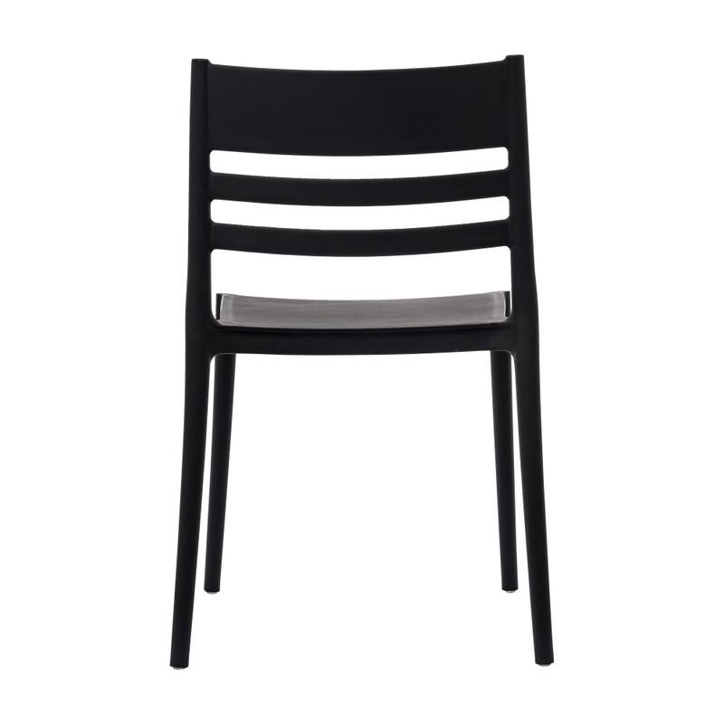 Commercial All-Weather Resin Stack Chair with Slatted Backrest-Set of 4 - 19.75"W x 20.75"D x 31.75"H