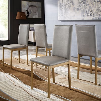 Darcy Gold Metal and Grey Dining Chair (Set of 4) by iNSPIRE Q Bold
