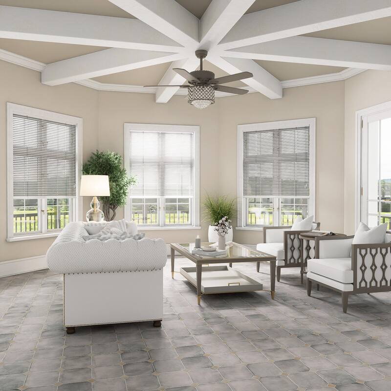 Merola Tile Laverton Octagon Gris with Taco Arena 7-7/8" x 7-7/8" Porcelain Floor and Wall Tile - Case (50 Tiles)