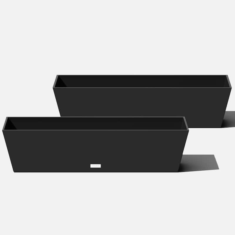Pure Series Window Box Planter - 36 inch - 2 Pack - Black