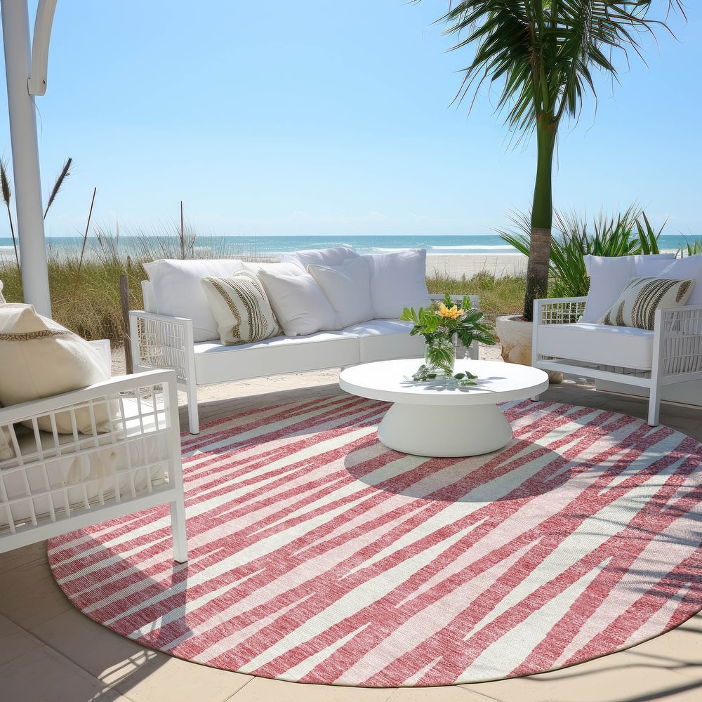 Machine Washable Indoor/ Outdoor Chantille Mosaic Contemporary Rug