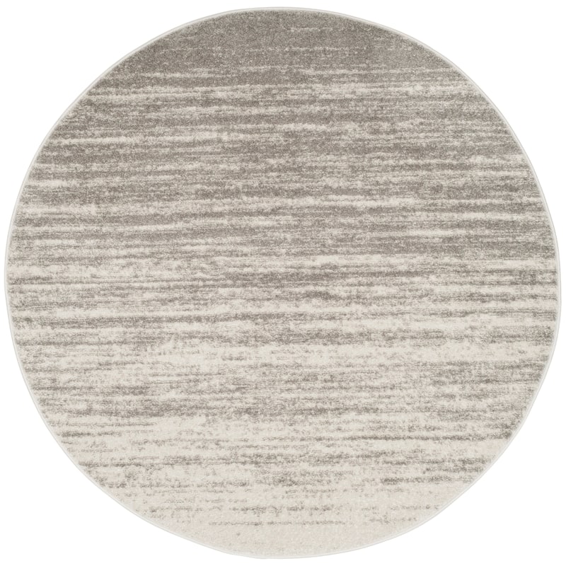 SAFAVIEH Adirondack Vera Modern Ombre Distressed Area Rug - 9' Round - Light Grey/Grey