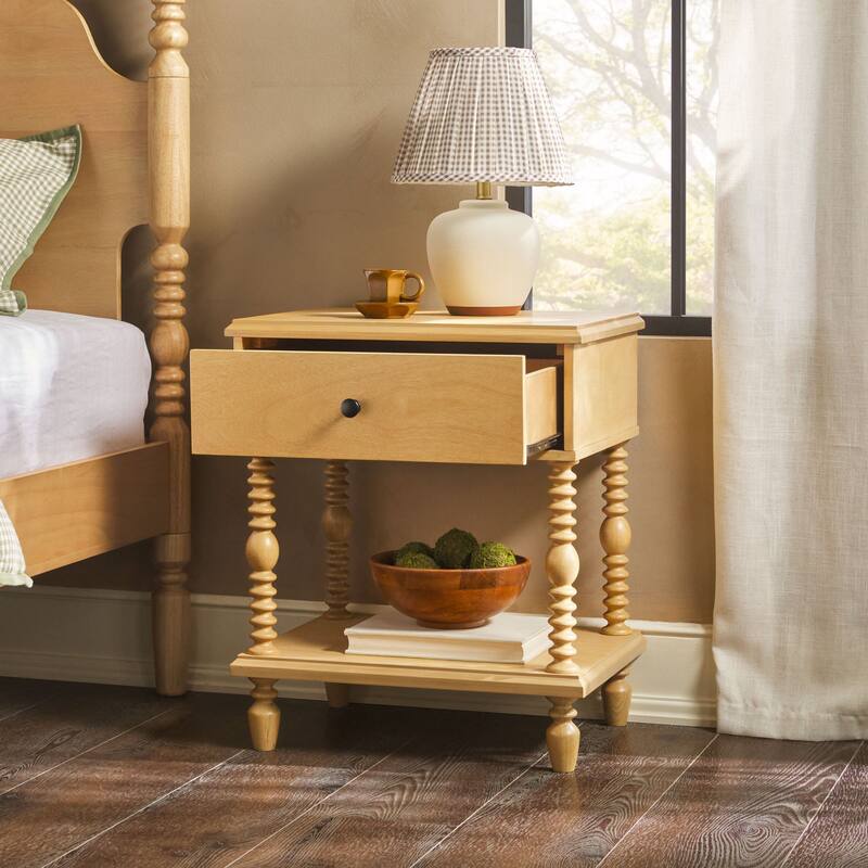 Walker Edison Easy Assembly Solid Wood 1-Drawer Nightstand