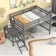 preview thumbnail 2 of 5, Gray Pine Wood Loft Bed with Platform & Ladder, Safety Rails, Easy Assembly