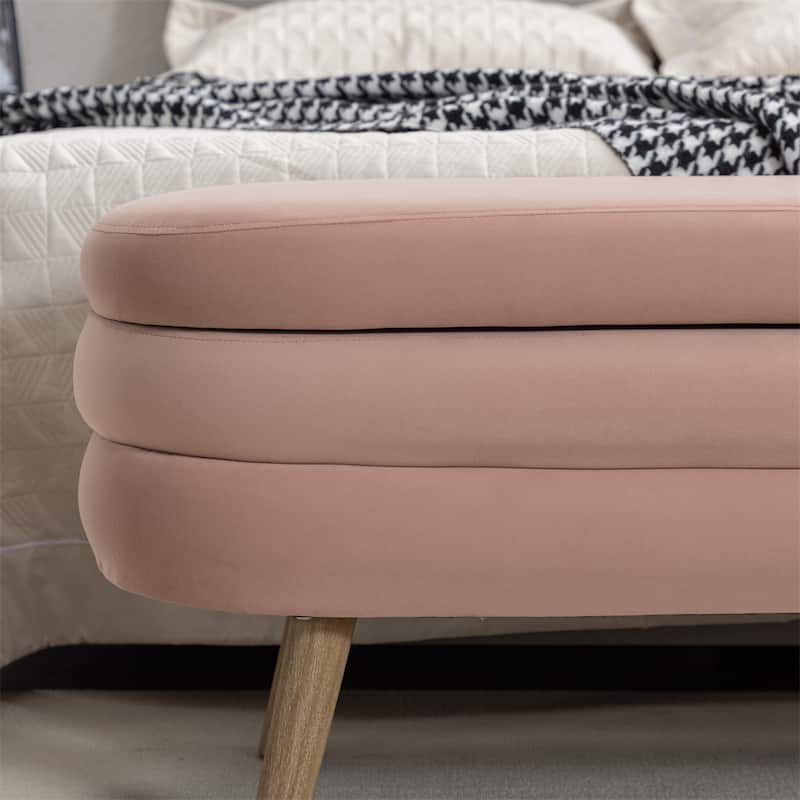 Storage Bench Bedroom Bench With Wood Legs For Living Room Bedroom