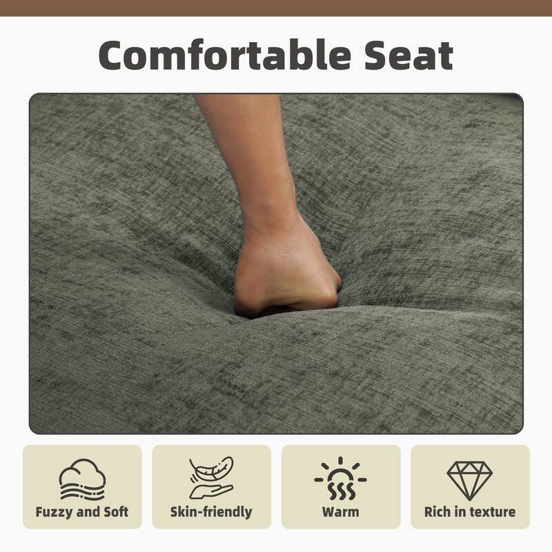 Modern Chenille Cloud Accent Ottoman