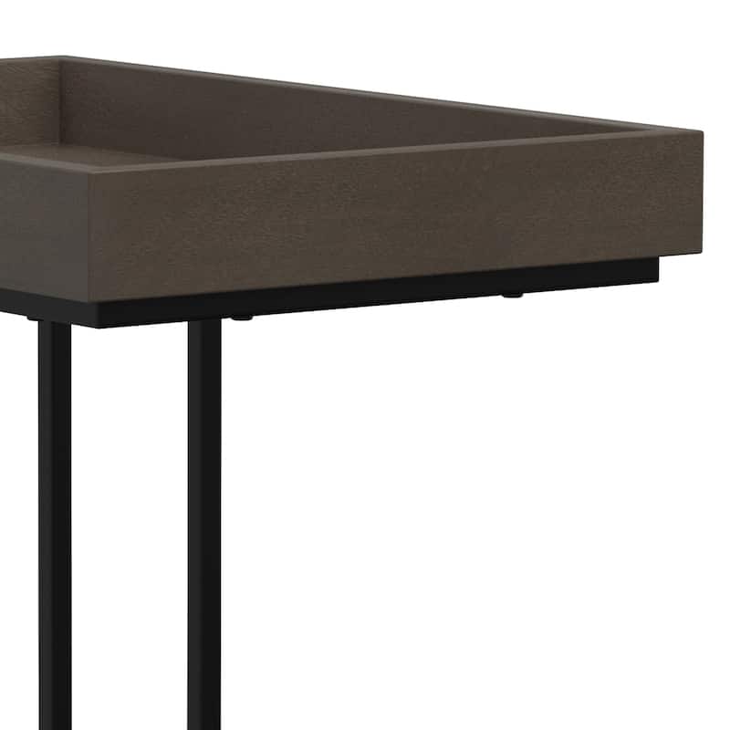 WYNDENHALL Matty SOLID MANGO WOOD & Metal 12" Wide Rectangle Industrial C Side Table - 18.1"W x 11.8" D x 25.2" H