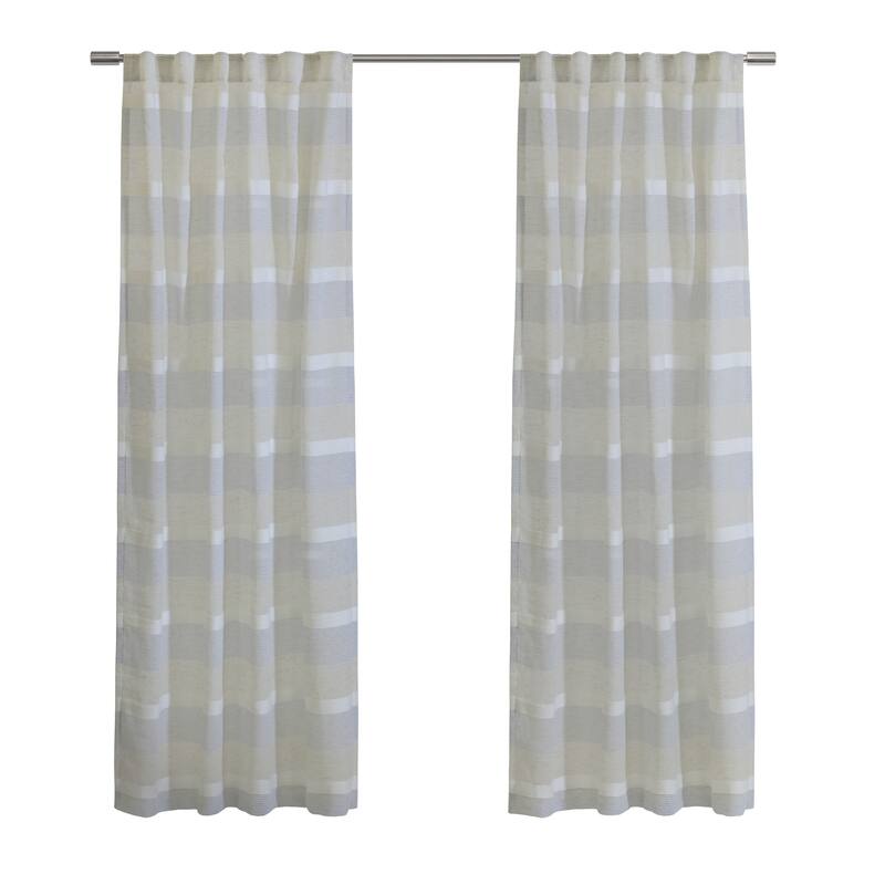 Nathan Stripe Sheer Dual Header Curtain Panel