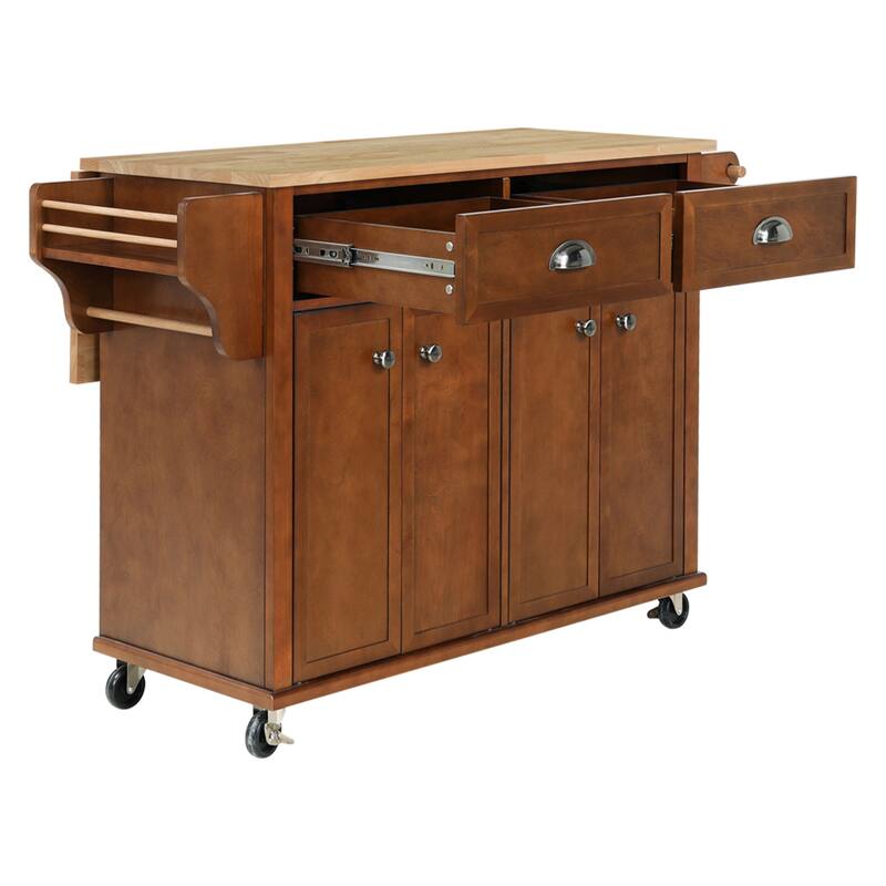 Cambridge Natural Wood Top Kitchen Island
