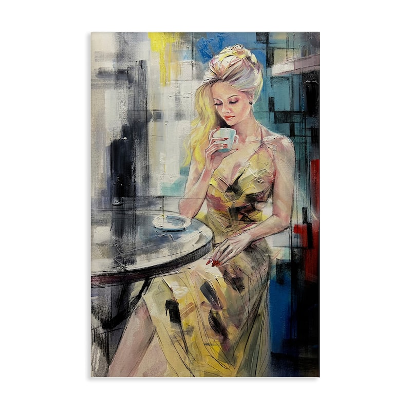 Stupell Elegant Woman at Cafe Canvas Wall Art Design By Lucille Lee - 20 x 30