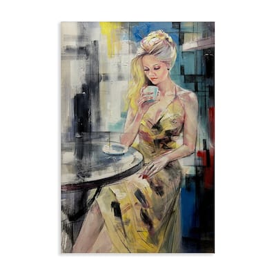 Stupell Elegant Woman at Cafe Canvas Wall Art Design By Lucille Lee