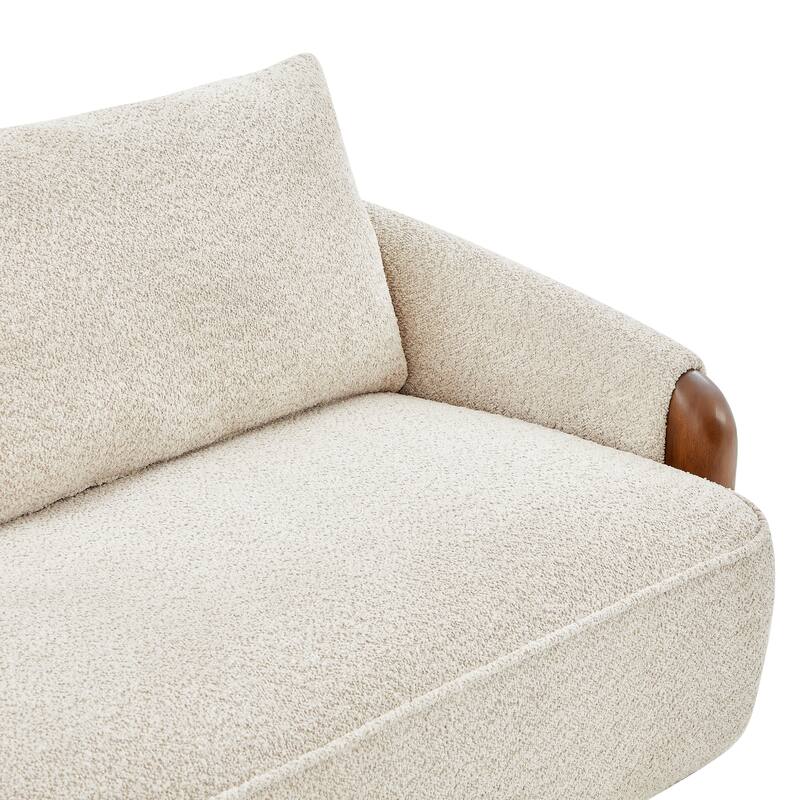 Christopher Knight Home - Curved 75" Boucle Upholstered Sofa with Solid Wood Frame