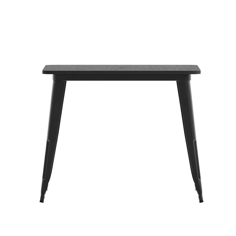 36" SQ Commercial Poly Resin Restaurant Table with Umbrella Hole - 36"W x 36"D x 30"H