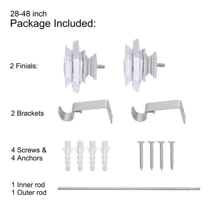 UTOPIA ALLEY Wall Mounted 3/4 Inch Curtain Rod - Adjustable Drapery Rods, Bedroom & Living Room Decorative Curtain Rods