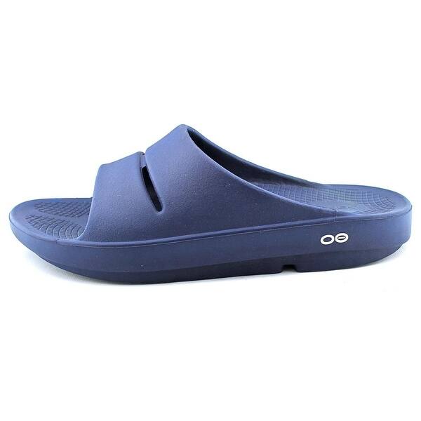 Shop Oofos Ooahh Men Open Toe Synthetic Blue Slides Sandal