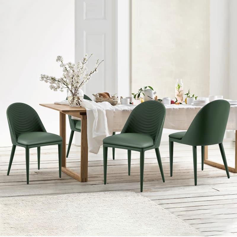 Fully Assembled Microfiber Leather Upholstered Dining Chairs, Set of 2 - 22.44"D x 18.5"W x 32.28"H