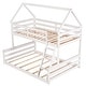 preview thumbnail 21 of 31, House Bed Design Twin over Full House Bunk Bed with Built-in Ladder,Full-length Guardrail