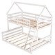 preview thumbnail 21 of 31, Separate Bunk Bed,2 Separate Beds,Twin over Full House Bunk Bed with Built-in Ladder