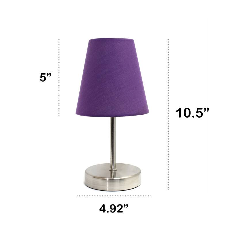 Stick Table Desk Lamp with Purple Tapered Shade - 10.5" - Sand Nickel