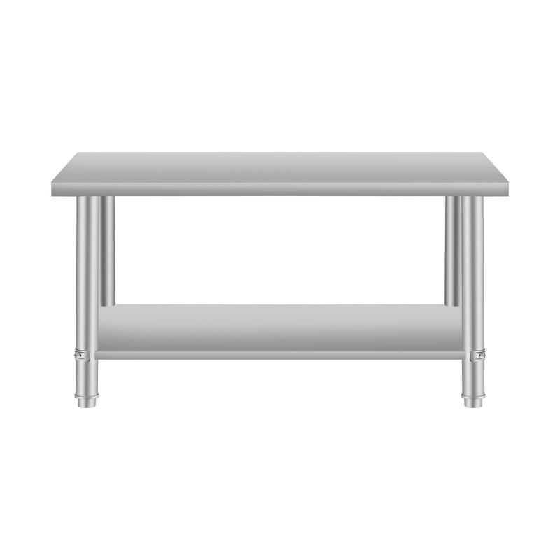 48''*24'' Commercial Work Table for Restaurant and Home Stainless Steel Kitchen Prep Table with Under Shelf - Silver