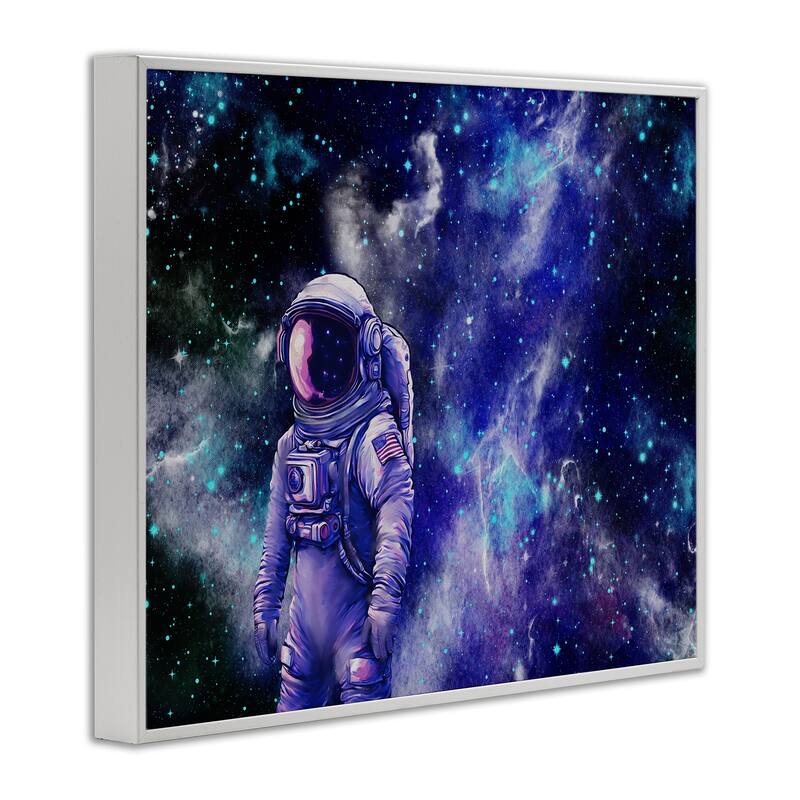 Stupell Astronaut with Blue Nebula Framed Giclee Art Design By Jesse Keith