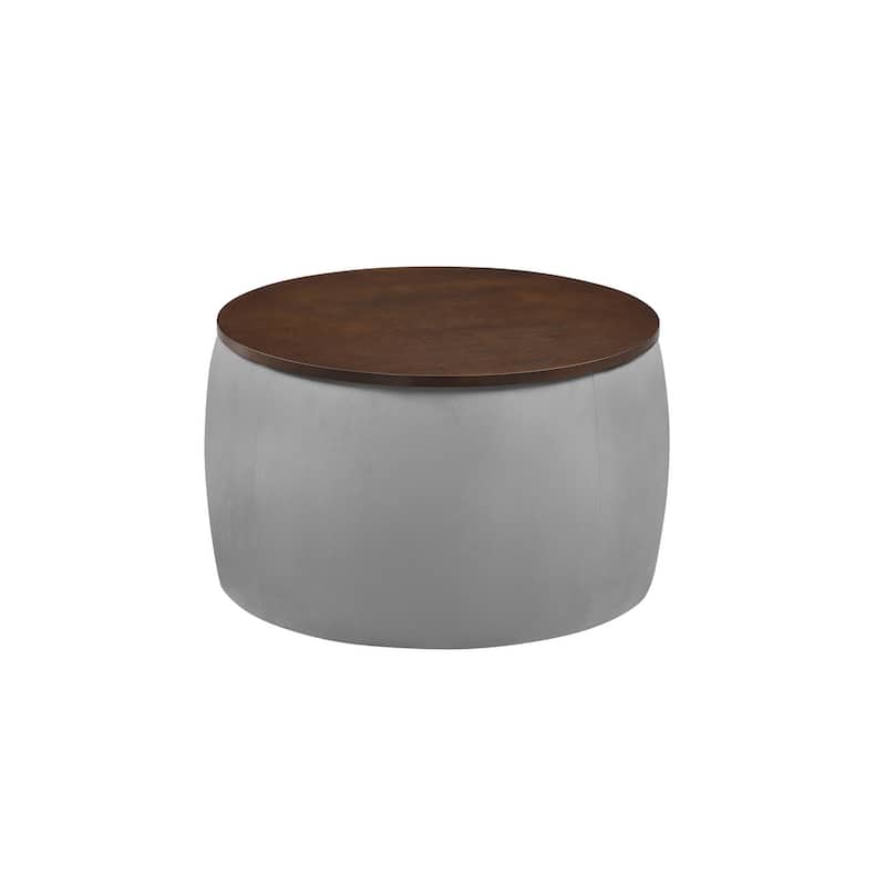Round Ottoman Set with Storage, 2 in 1 combination