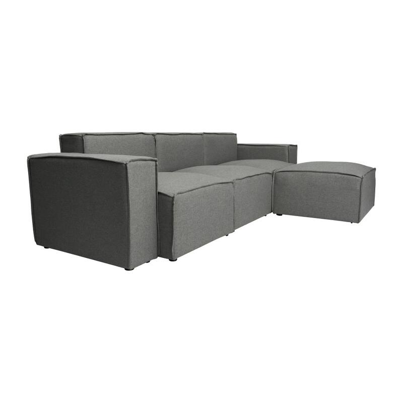 Contemporary 4 Piece Modular Sectional Sofa with Ottoman