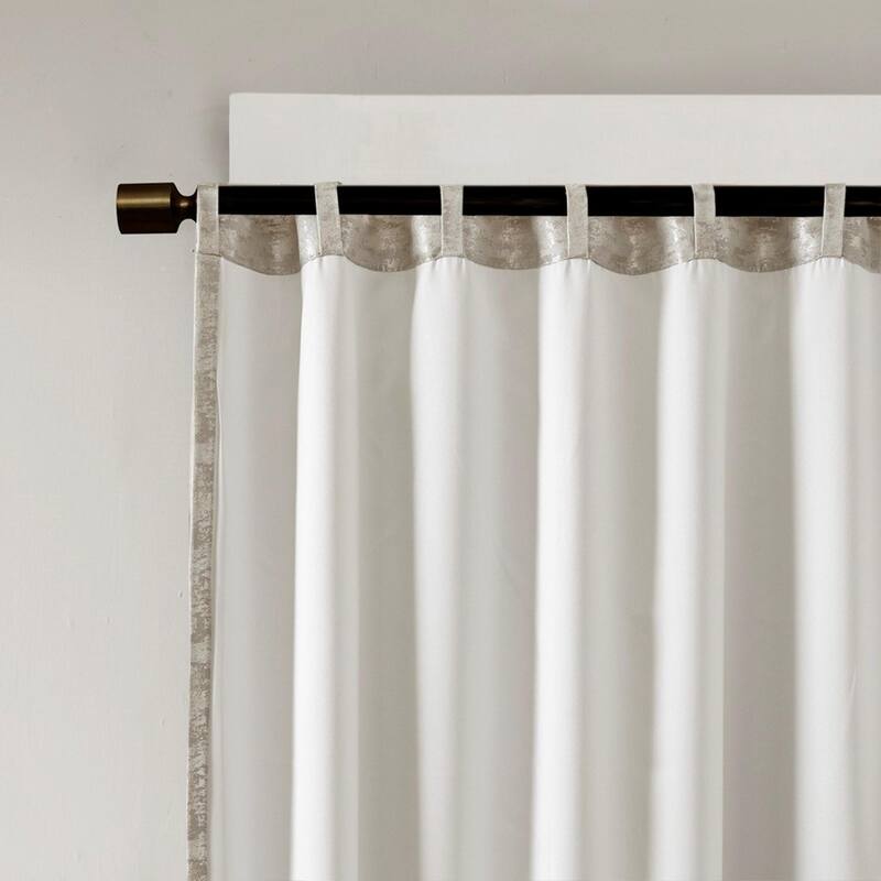 Jacquard Lined Total Blackout Rod Pocket/Back Tab Curtain Panel