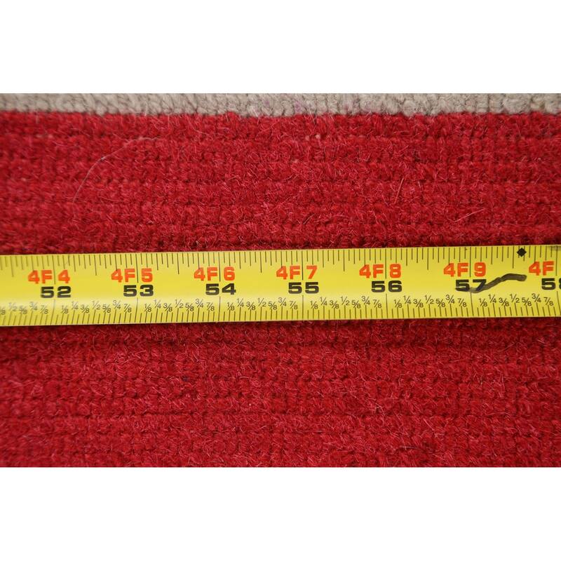 Vegetable Dye Tribal Chevron Nepalese Oriental Wool Area Rug Handmade - 6'0" x 9'0"