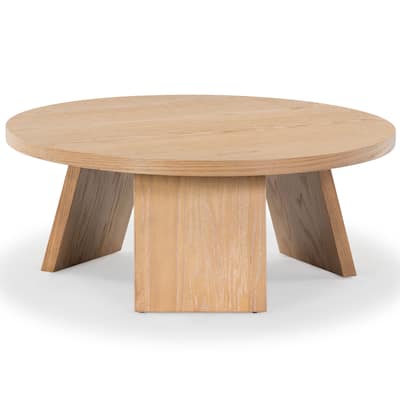 SAFAVIEH Couture Julianna Wood Grain Round Top Coffee Table - 36Wx36Dx15H